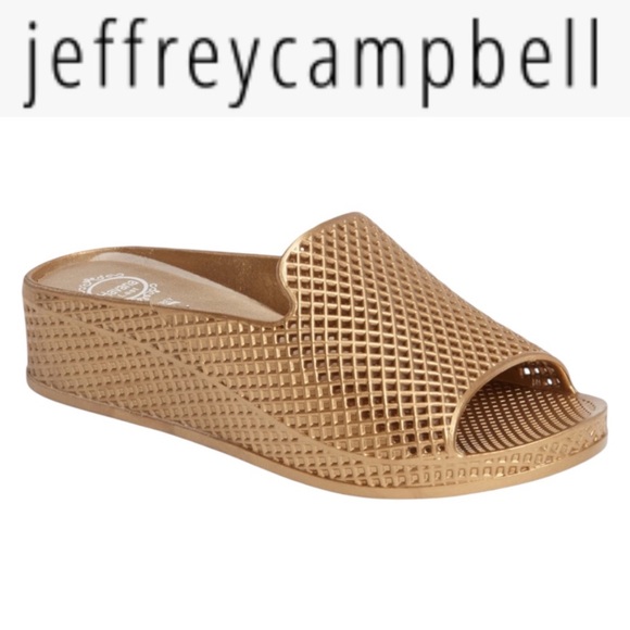 JEFFREY CAMPBELL HAVANA + FLING 2 MESH JELLY WEDGE PEEP TOE SANDALS - Picture 1 of 16